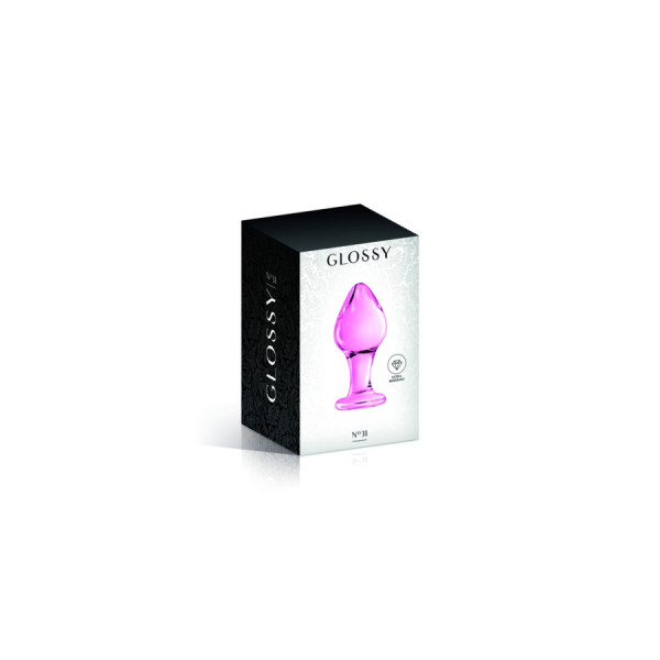 Plug anal boule en verre rose  n°31 Glossy 